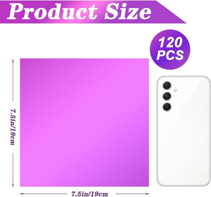 Ahardaim 120Pcs Colored Cellophane Sheets, 7.5 x 7.5 Inch Cellophane Paper, Colored Cellophane Wrap for DIY Arts Crafts, Packaging Small Gifts, Candy Wrapping, Holidays and Parties Decoration - Image 2